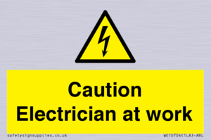 WE10704: Caution Electrician at work