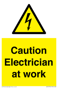 WE10704: Caution Electrician at work