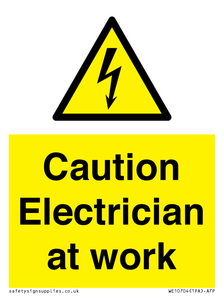 WE10704: Caution Electrician at work