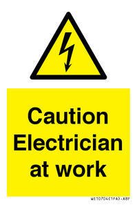 WE10704: Caution Electrician at work