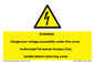 WE10982: Warning Dangerous Voltage under this cover
