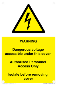 WE10982: Warning Dangerous Voltage under this cover