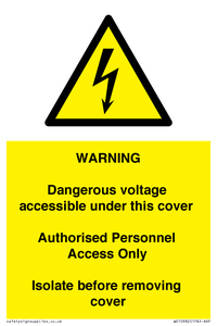 WE10982: Warning Dangerous Voltage under this cover