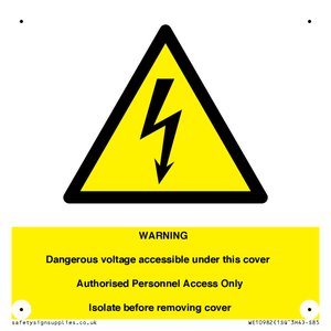 WE10982: Warning Dangerous Voltage under this cover