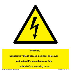 WE10982: Warning Dangerous Voltage under this cover