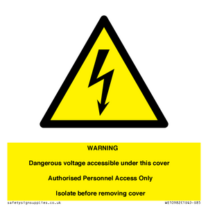 WE10982: Warning Dangerous Voltage under this cover