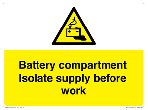 WE11822: Battery compartment Isolate supply before work