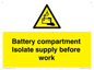 WE11822: Battery compartment Isolate supply before work