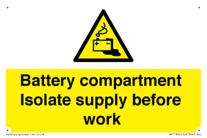 WE11822: Battery compartment Isolate supply before work