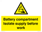 WE11822: Battery compartment Isolate supply before work
