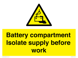 WE11822: Battery compartment Isolate supply before work