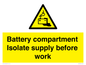 WE11822: Battery compartment Isolate supply before work