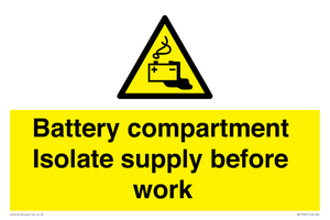 WE11822: Battery compartment Isolate supply before work