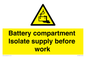 WE11822: Battery compartment Isolate supply before work