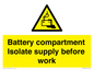 WE11822: Battery compartment Isolate supply before work
