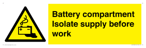 WE11822: Battery compartment Isolate supply before work
