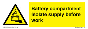 WE11822: Battery compartment Isolate supply before work