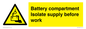 WE11822: Battery compartment Isolate supply before work