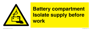 WE11822: Battery compartment Isolate supply before work