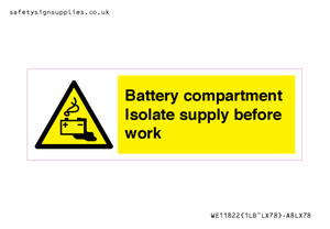 WE11822: Battery compartment Isolate supply before work