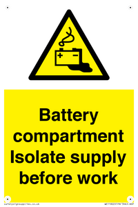 WE11822: Battery compartment Isolate supply before work
