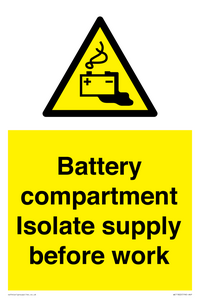 WE11822: Battery compartment Isolate supply before work