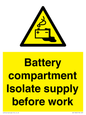 WE11822: Battery compartment Isolate supply before work