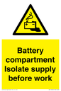 WE11822: Battery compartment Isolate supply before work