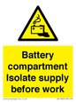 WE11822: Battery compartment Isolate supply before work