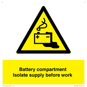 WE11822: Battery compartment Isolate supply before work