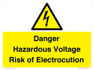 WE12290: Danger Hazardous Voltage Risk of Electrocution