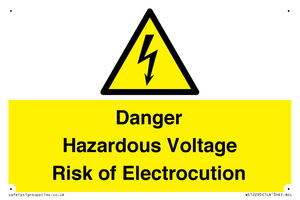 WE12290: Danger Hazardous Voltage Risk of Electrocution