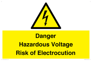 WE12290: Danger Hazardous Voltage Risk of Electrocution