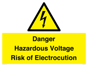 WE12290: Danger Hazardous Voltage Risk of Electrocution