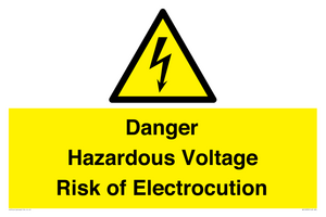 WE12290: Danger Hazardous Voltage Risk of Electrocution