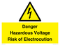 WE12290: Danger Hazardous Voltage Risk of Electrocution