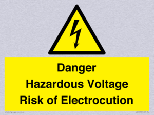 WE12290: Danger Hazardous Voltage Risk of Electrocution