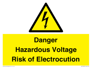 WE12290: Danger Hazardous Voltage Risk of Electrocution