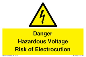 WE12290: Danger Hazardous Voltage Risk of Electrocution