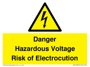 WE12290: Danger Hazardous Voltage Risk of Electrocution