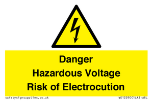 WE12290: Danger Hazardous Voltage Risk of Electrocution