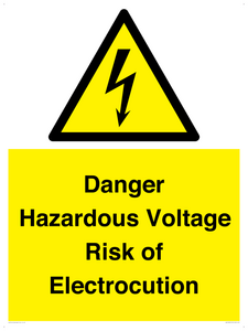 WE12290: Danger Hazardous Voltage Risk of Electrocution