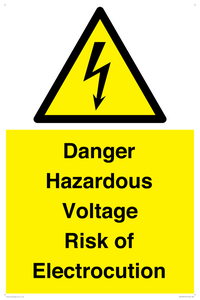 WE12290: Danger Hazardous Voltage Risk of Electrocution