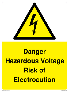 WE12290: Danger Hazardous Voltage Risk of Electrocution