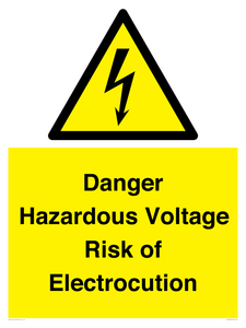 WE12290: Danger Hazardous Voltage Risk of Electrocution