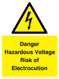 WE12290: Danger Hazardous Voltage Risk of Electrocution