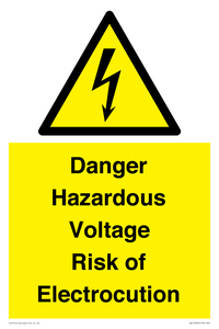 WE12290: Danger Hazardous Voltage Risk of Electrocution