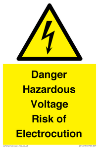 WE12290: Danger Hazardous Voltage Risk of Electrocution