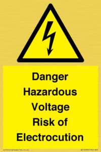 WE12290: Danger Hazardous Voltage Risk of Electrocution