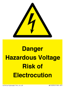 WE12290: Danger Hazardous Voltage Risk of Electrocution